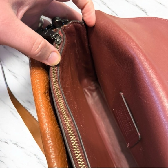Coach Tan Leather Shoulder Bag - Picture 14 of 16